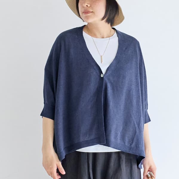リネンニットドルマンカーディガン