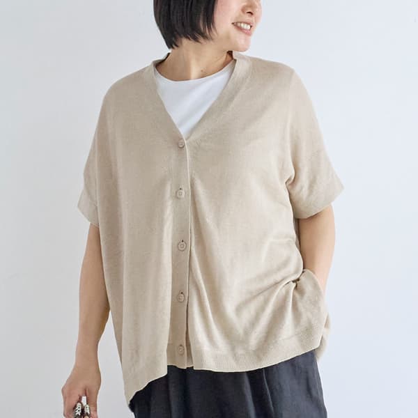 リネンニットAラインベスト