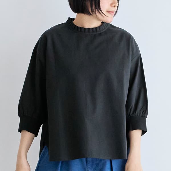 コットンリネンブラウス