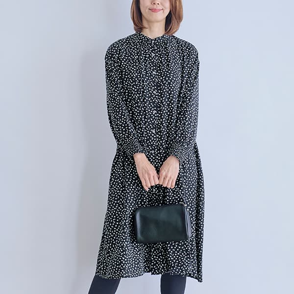 フラワープリント前開きワンピース