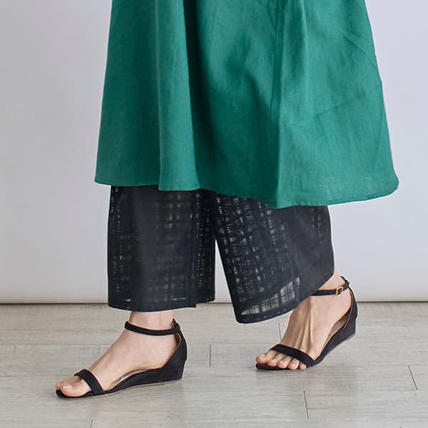 シアーコットンレイヤードパンツ