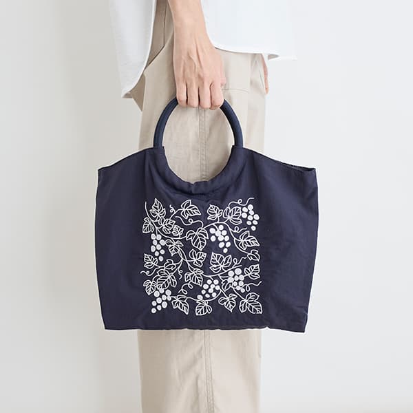 刺繍マルシェバッグS ぶどう