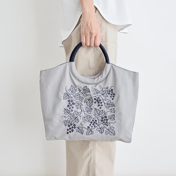 刺繍マルシェバッグS ぶどう