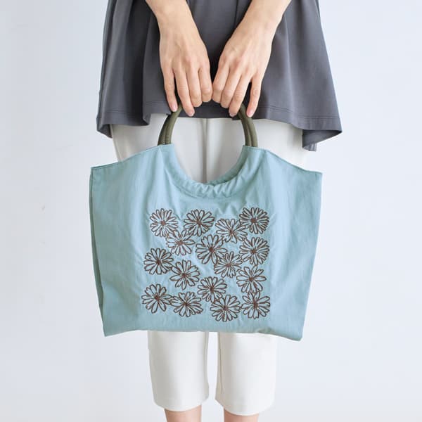 刺繍マルシェバッグS ガーベラ