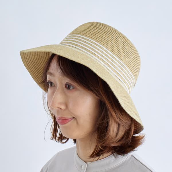 ウォッシャブルボーダーバケットハット