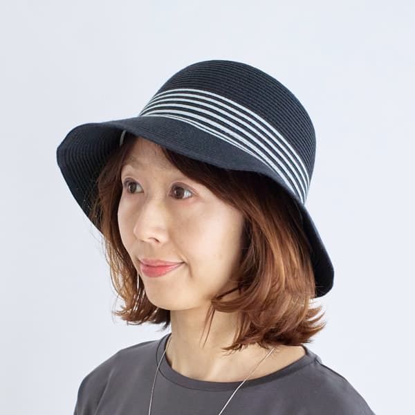 ウォッシャブルボーダーバケットハット