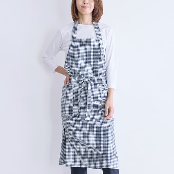 サッカーチェックエプロン