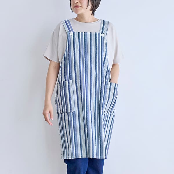 ランダムストライプエプロン