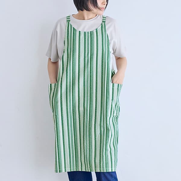 ランダムストライプY字型エプロン