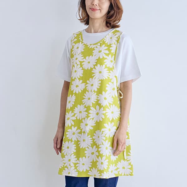 ガーベラプリントチュニックエプロン