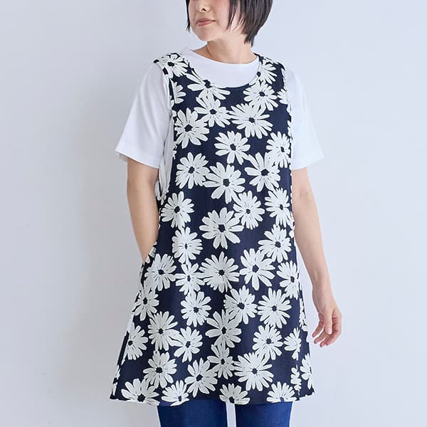 ガーベラプリントチュニックエプロン
