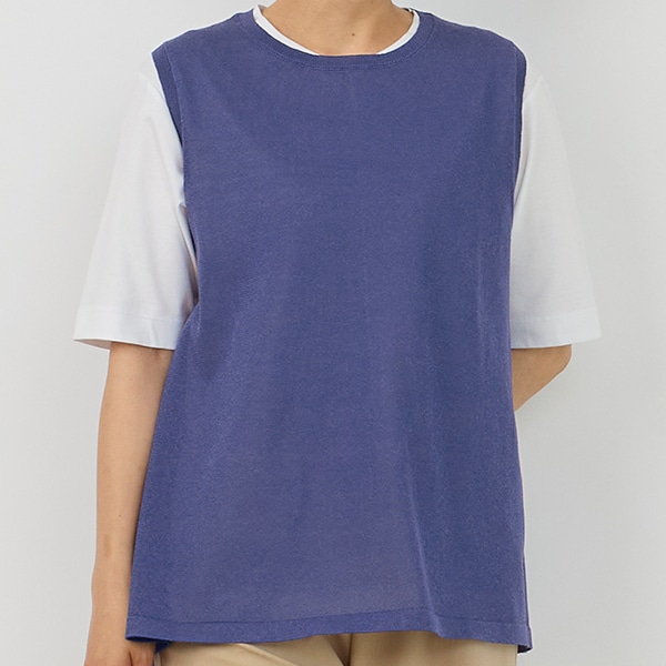 リネンブレンドニットベスト