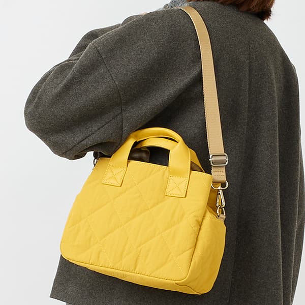 キルティングあおりバッグ 2way(イエロー)｜SALE（ファッション