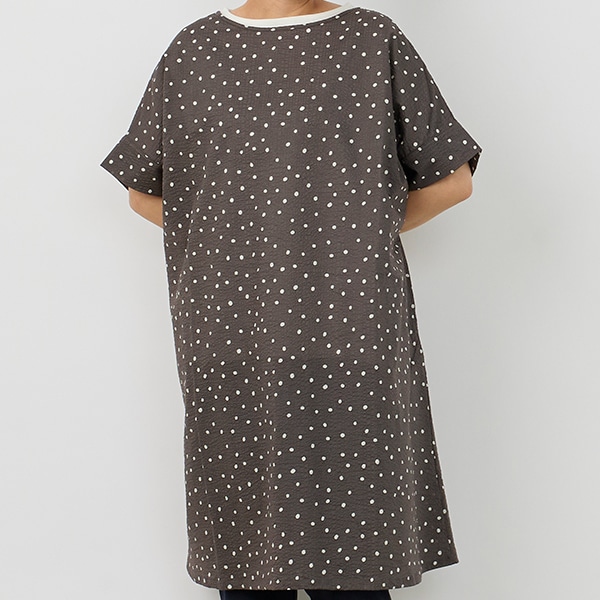 ランダムドットリップルワンピースエプロン 2way