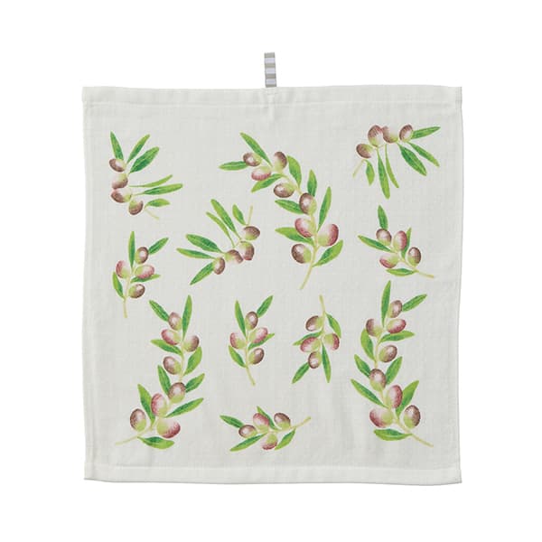 オリーブプリントふきん