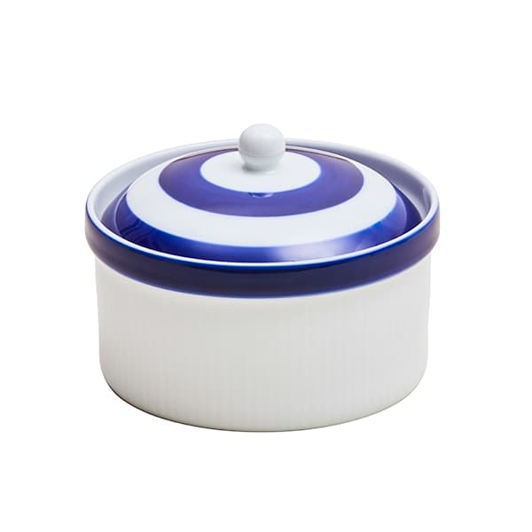 サマー 蓋つきポット ネイビーライン