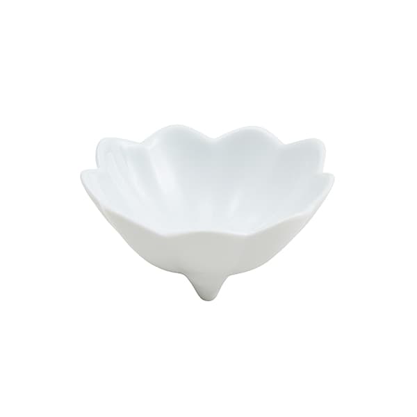 波佐見焼 三つ足輪花小鉢 白磁