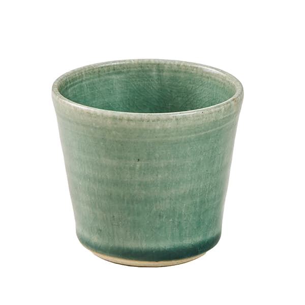信楽焼 カップ 緑彩
