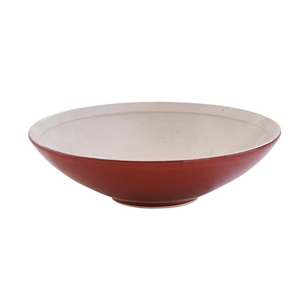 波佐見焼手塗り煮物鉢 赤
