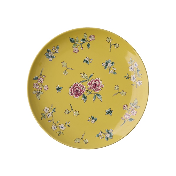 花中華プレート 24cm イエロー