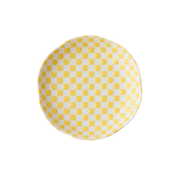 市松小皿 イエロー