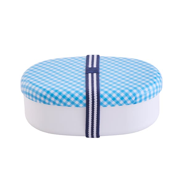 布貼り小判一段弁当箱 ブルー