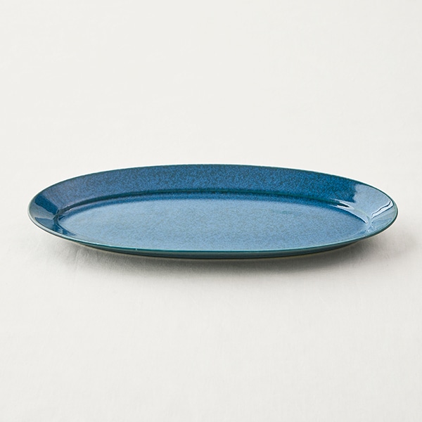 オーバルプレート 大 ブルー