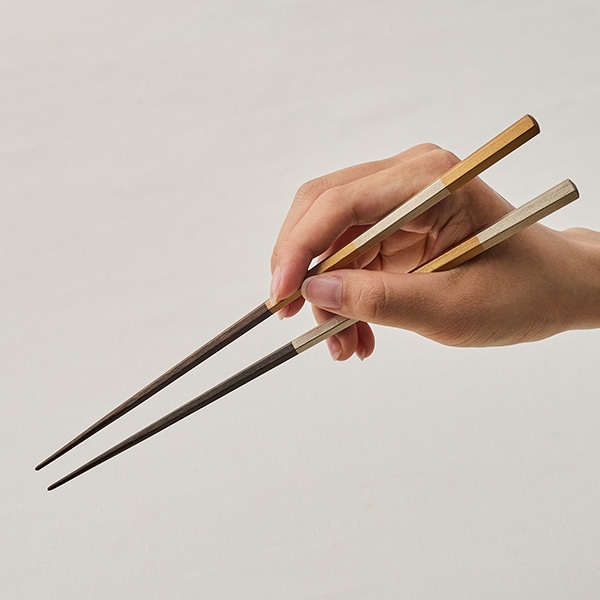 金銀市松箸 23cm