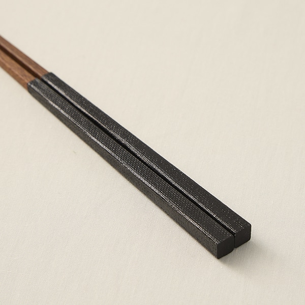 布貼り角箸 黒