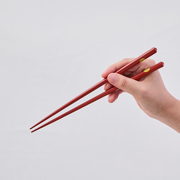 食洗機対応箸 日月 赤
