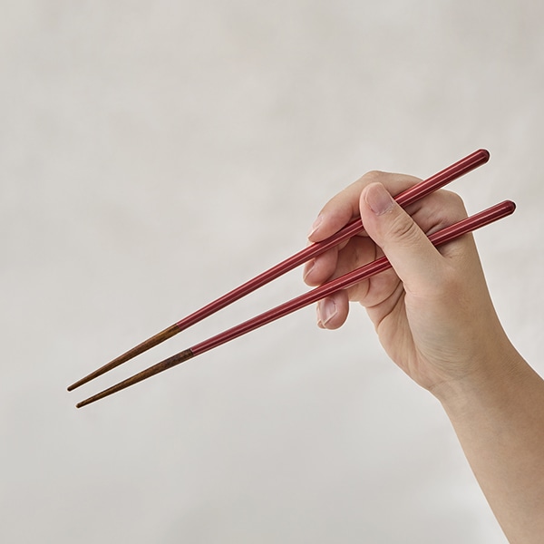 食洗機対応箸 透かし レッド