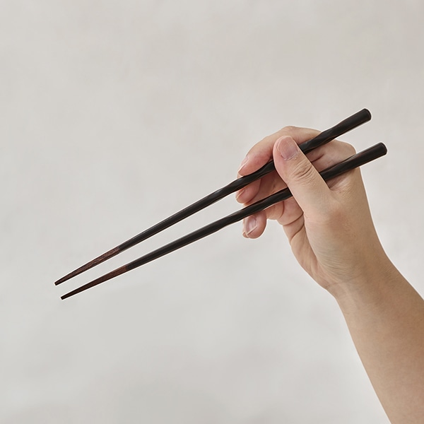 亀甲彫り箸 溜