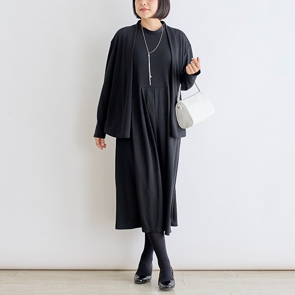 強撚スムースタック切り替えワンピース