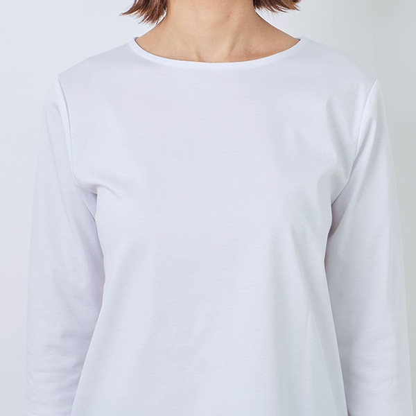 コットンスムース七分袖Tシャツ