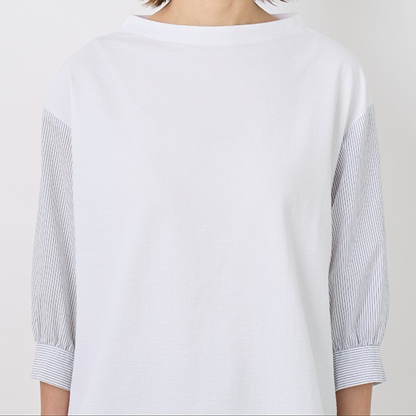 ストライプドッキングプルオーバー