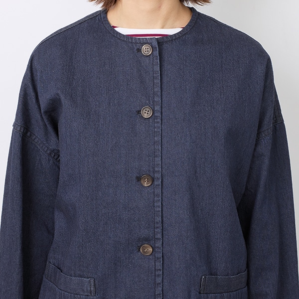 デニムノーカラージャケット