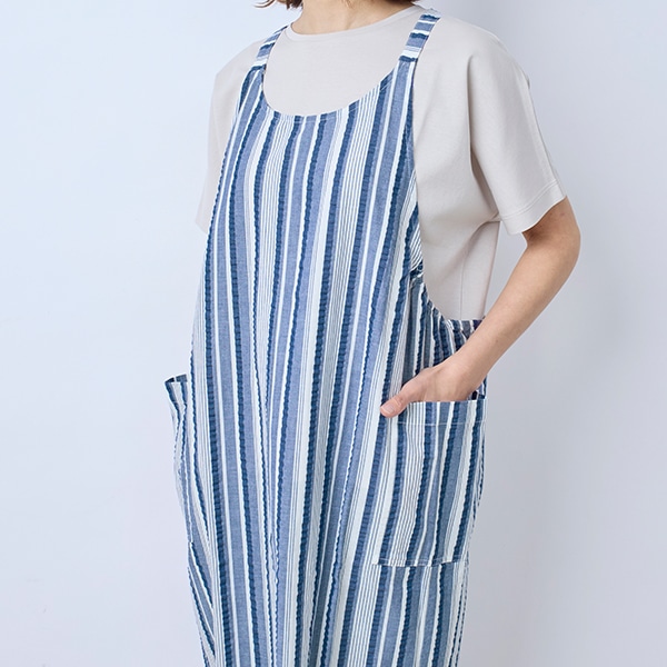 ランダムストライプY字型エプロン