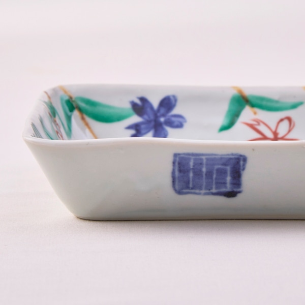 中尾万作 しだれ桜 角皿