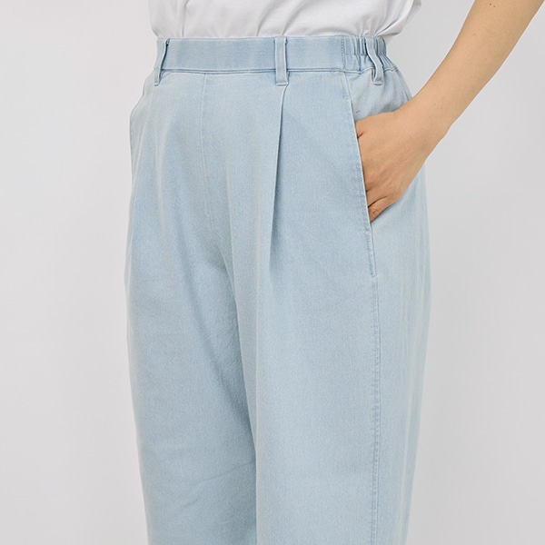 ライトオンスデニムストレッチワイドパンツ