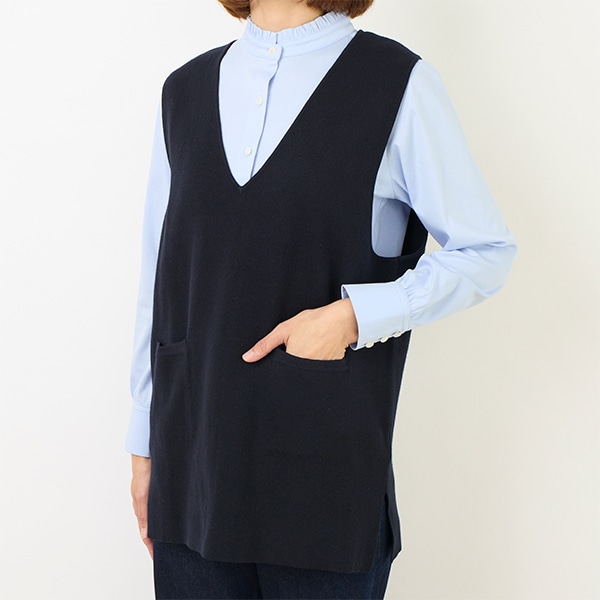 コットンニットVネックベスト