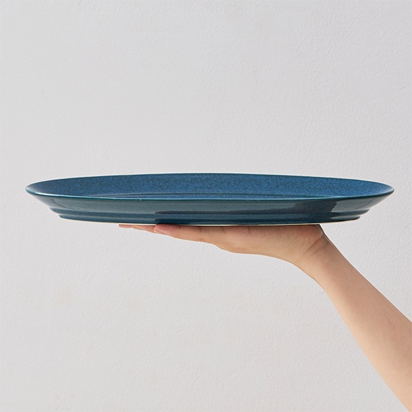 オーバルプレート 大 ブルー