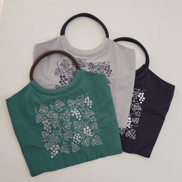 刺繍マルシェバッグ ぶどう