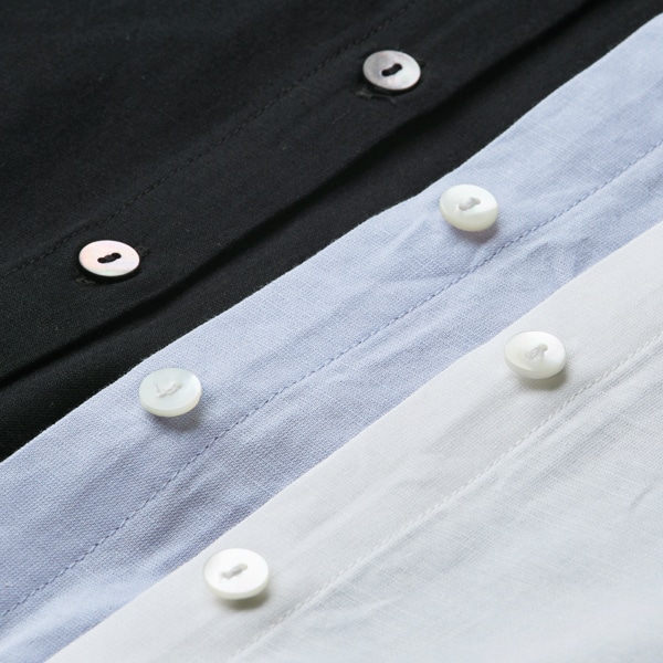 コットンリネンドローストリングシャツ