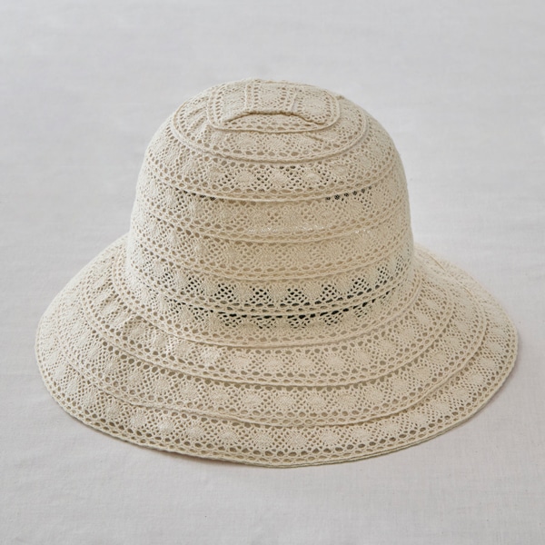 ウォッシャブルレースハット アイボリー