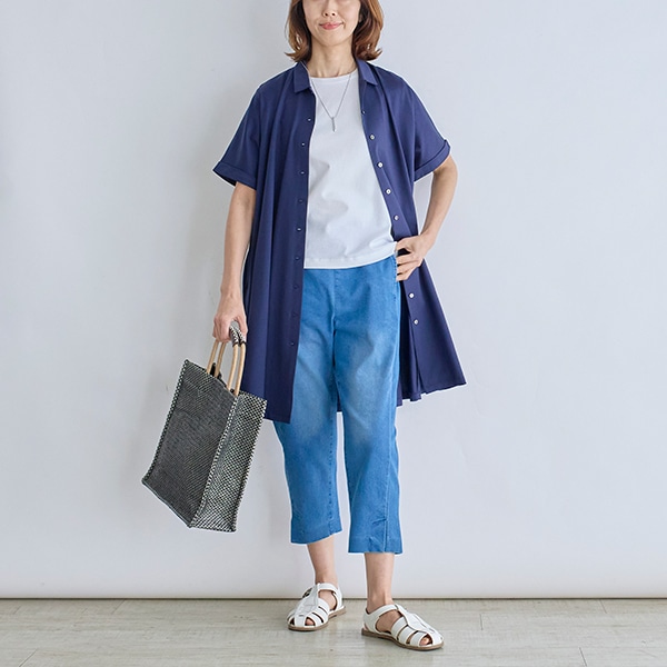 シルケット天竺シャツワンピース