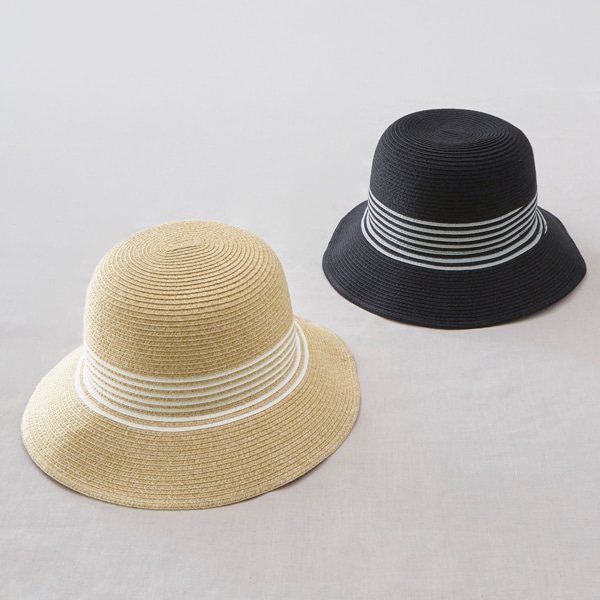 ウォッシャブルボーダーバケットハット