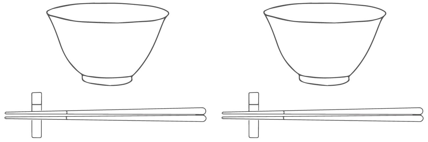 ペア茶碗と夫婦箸