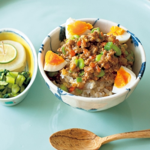 ひき肉と枝豆のドライカレー