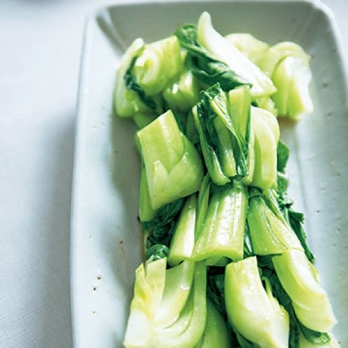 ゆで青梗菜のごま油かけ