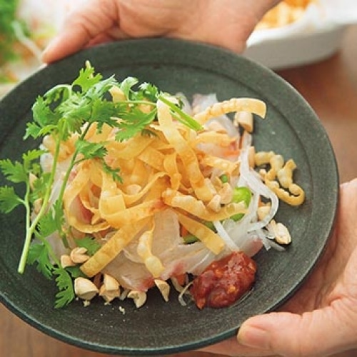 大根と刺身のサラダ